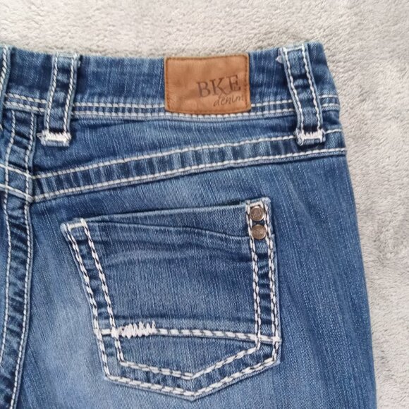 BKE Harper Bootcut Jeans Women 35x32, Tag 31x33.5 Blue Stretch Thick Stitch - Picture 7 of 14